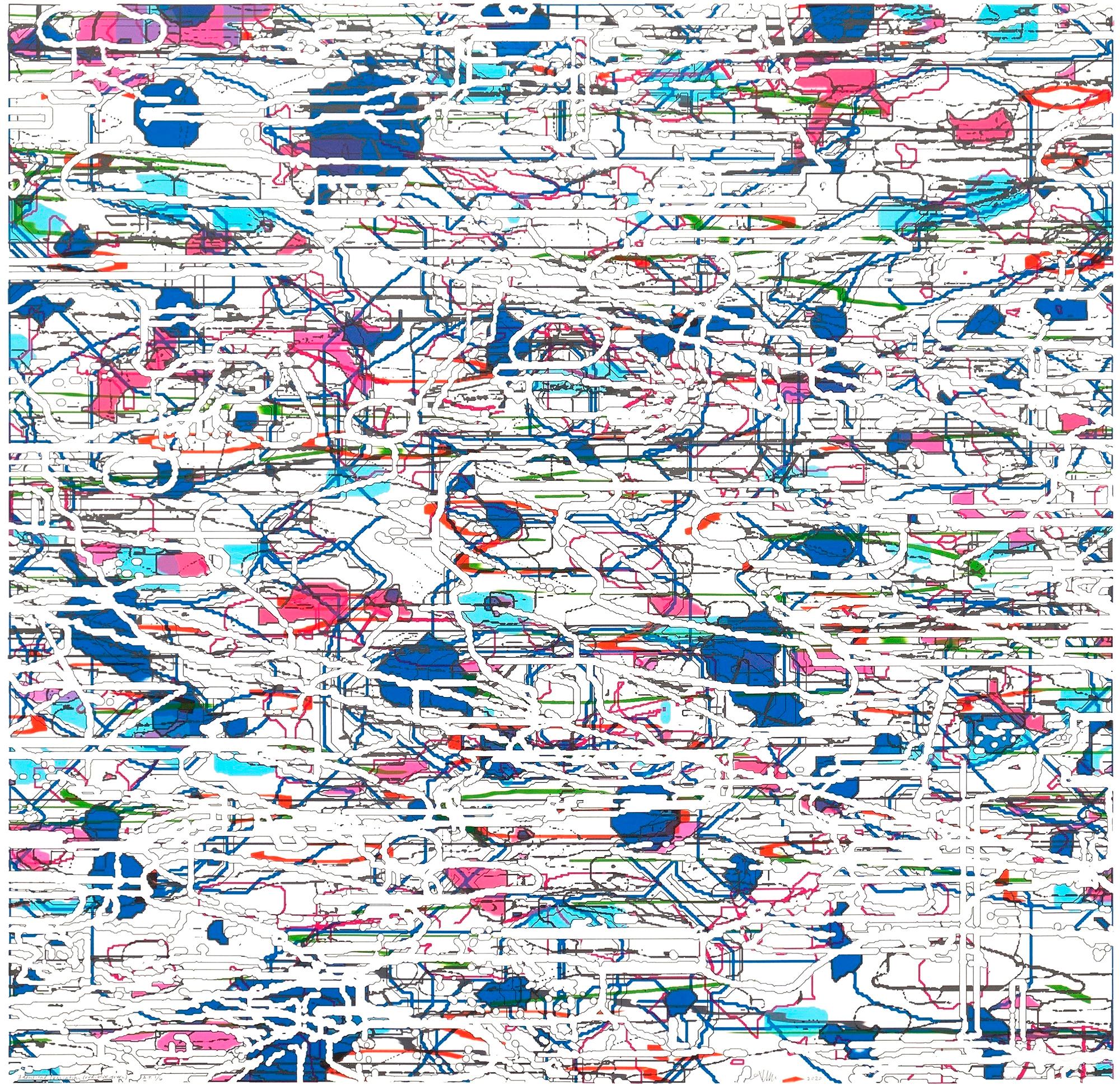 Print di Amy Ellingson - Identico/Variazione (rosso, blu, verde)