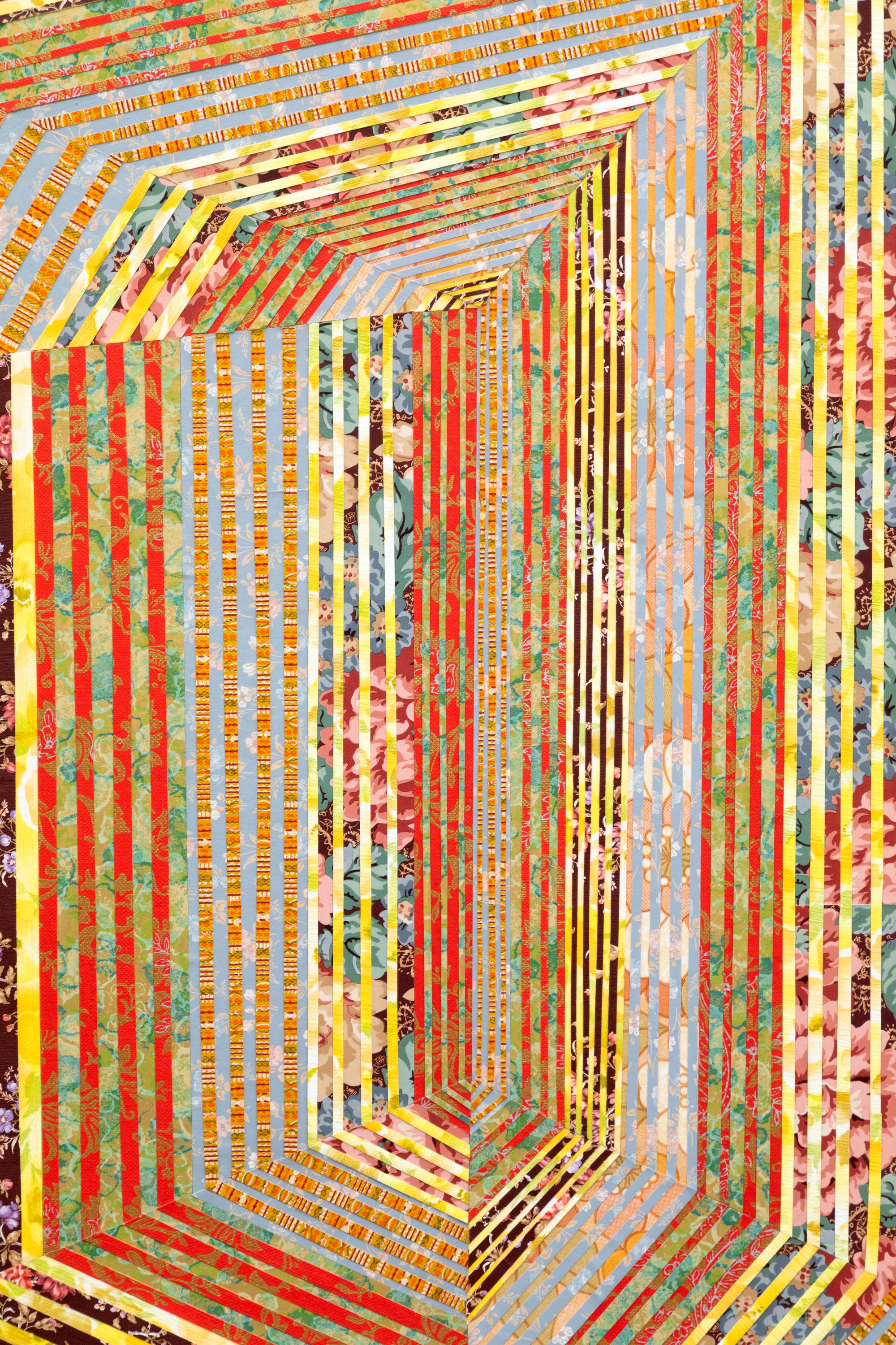 Scultura geometrica 'Carta da parati astratta senza titolo #46 (cuboide floreale)' - Sculpture Astrattismo geometrico di Amy Feigley-Lee