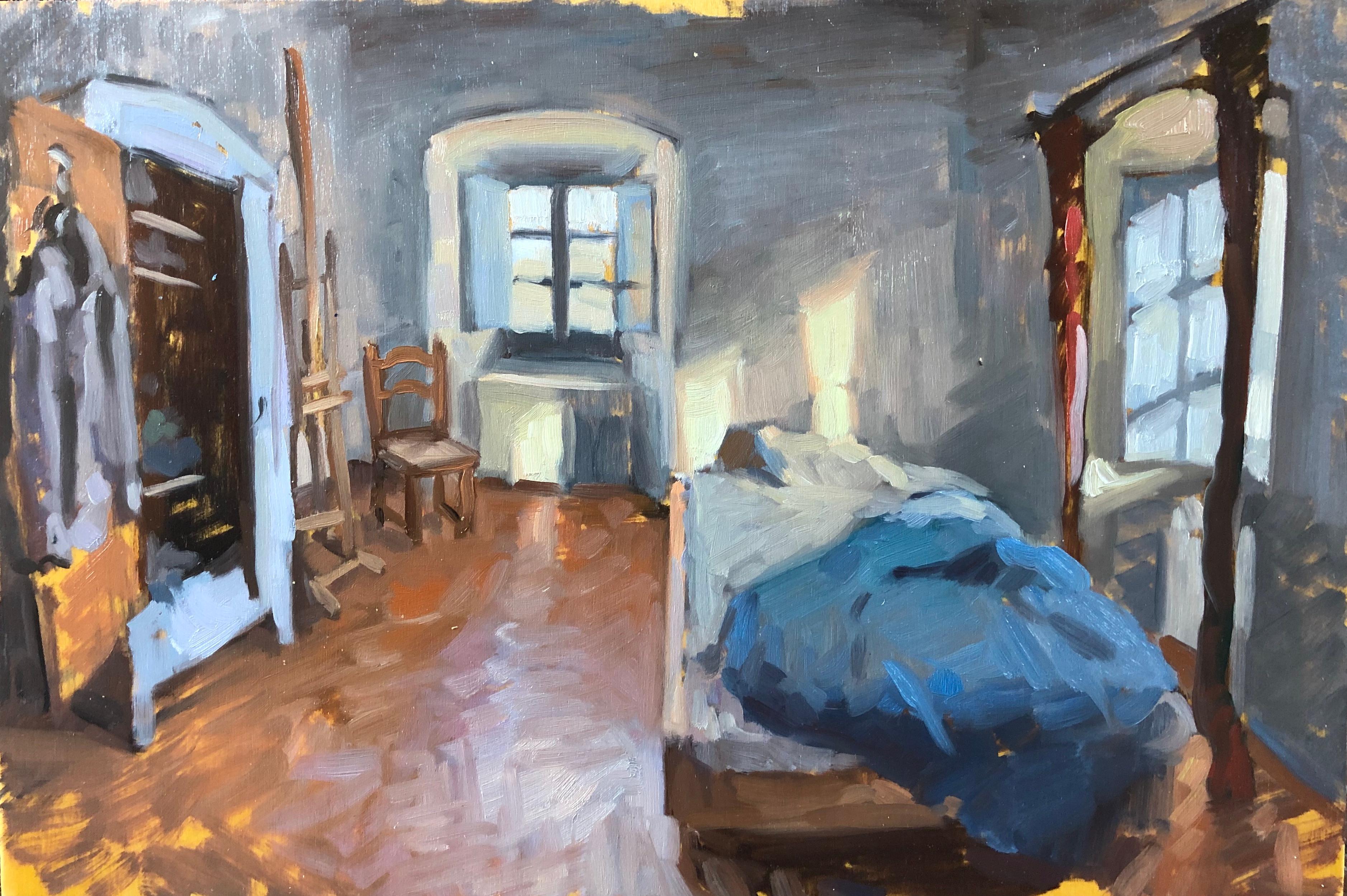 Bedroom Interior - Painting by Amy Florence