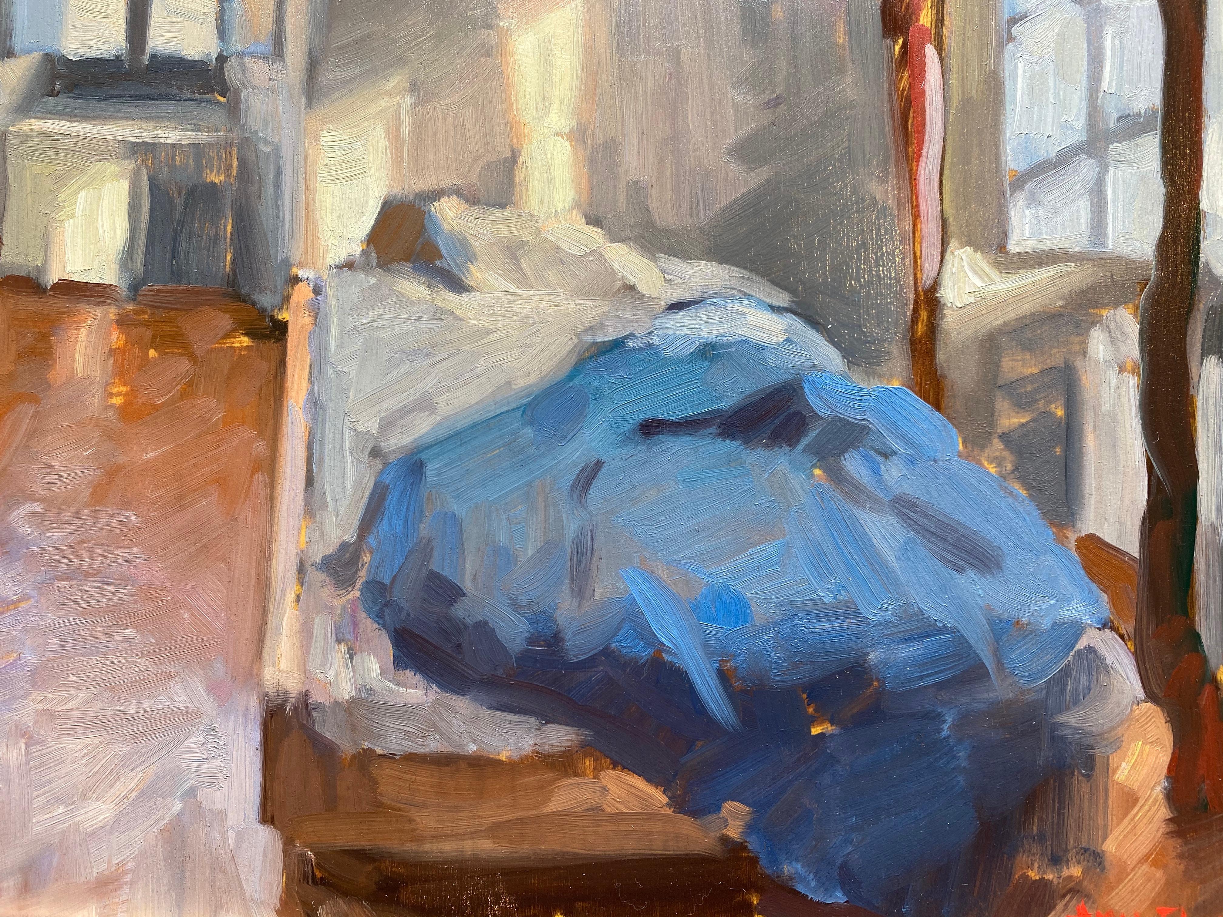 Chambre à coucher Intérieur - Marron Still-Life Painting par Amy Florence