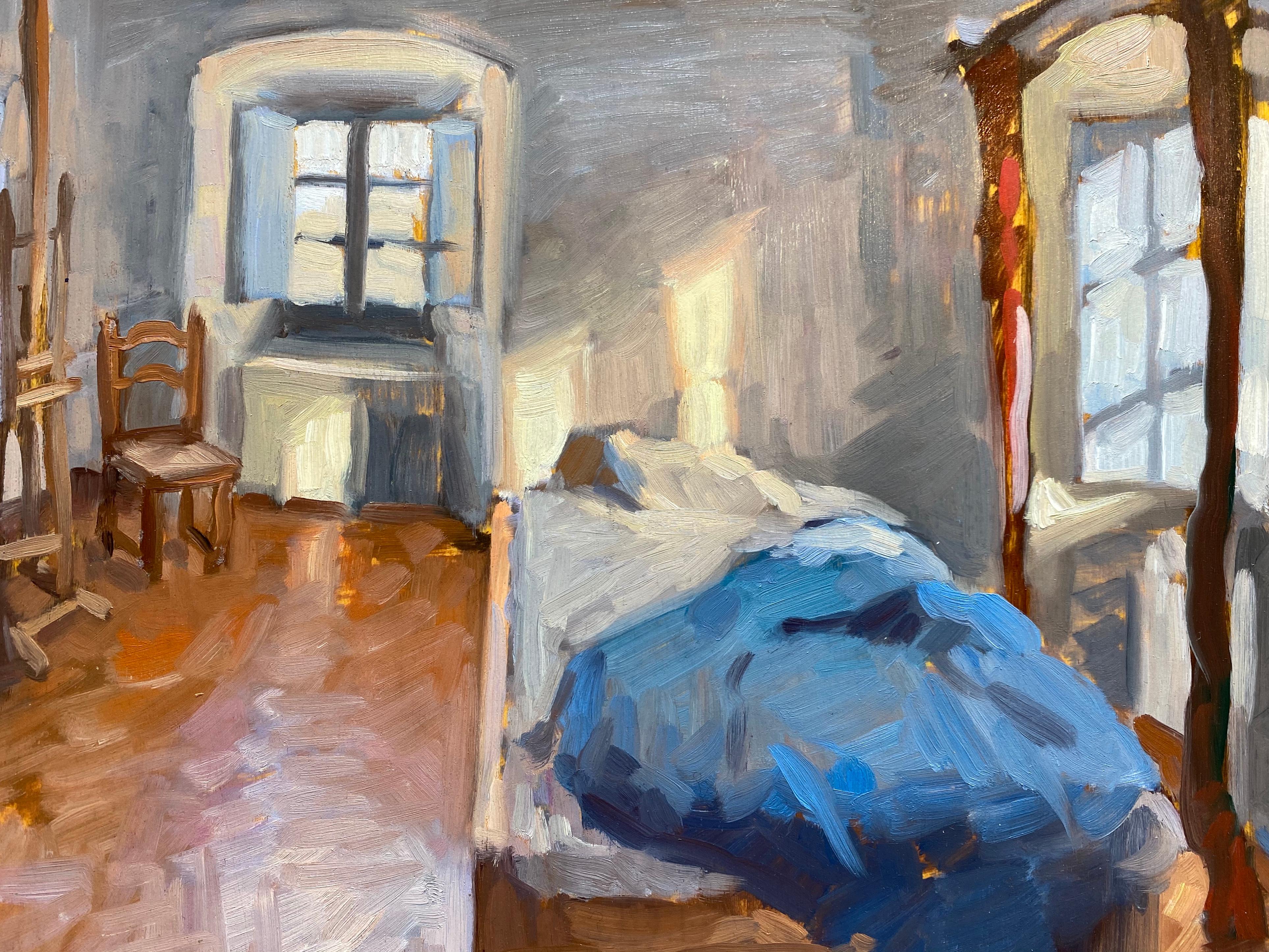 Bedroom Interior - Impressionist Painting by Amy Florence