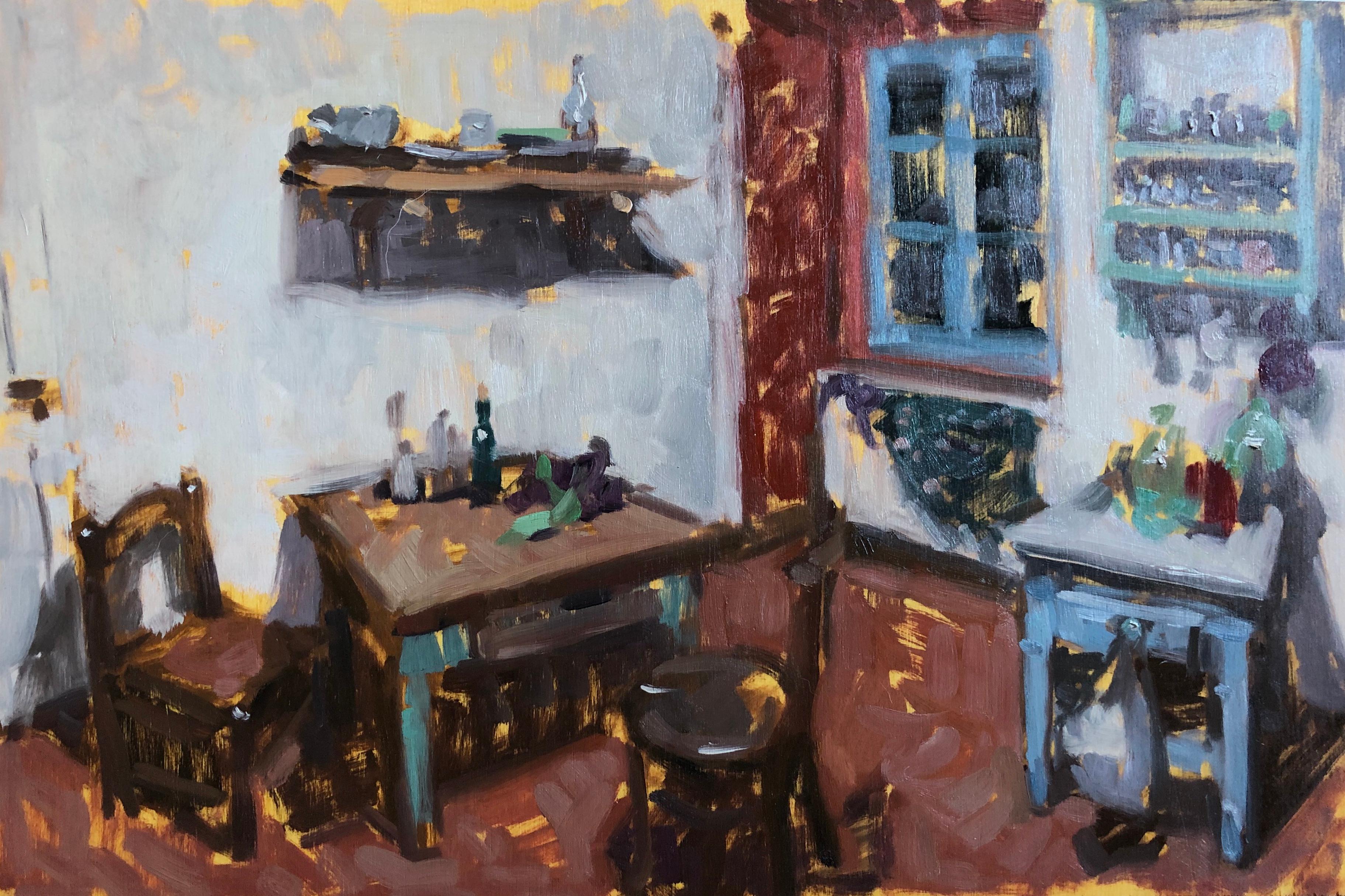 Ben's Kitchen - Painting by Amy Florence