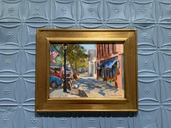 "Venerdì mattina a Sag Harbor", la strada principale del piccolo villaggio dipinta en plein air