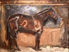 “Horse Sketch 1” oil painting, equine study after Alfred James Munnings, signed