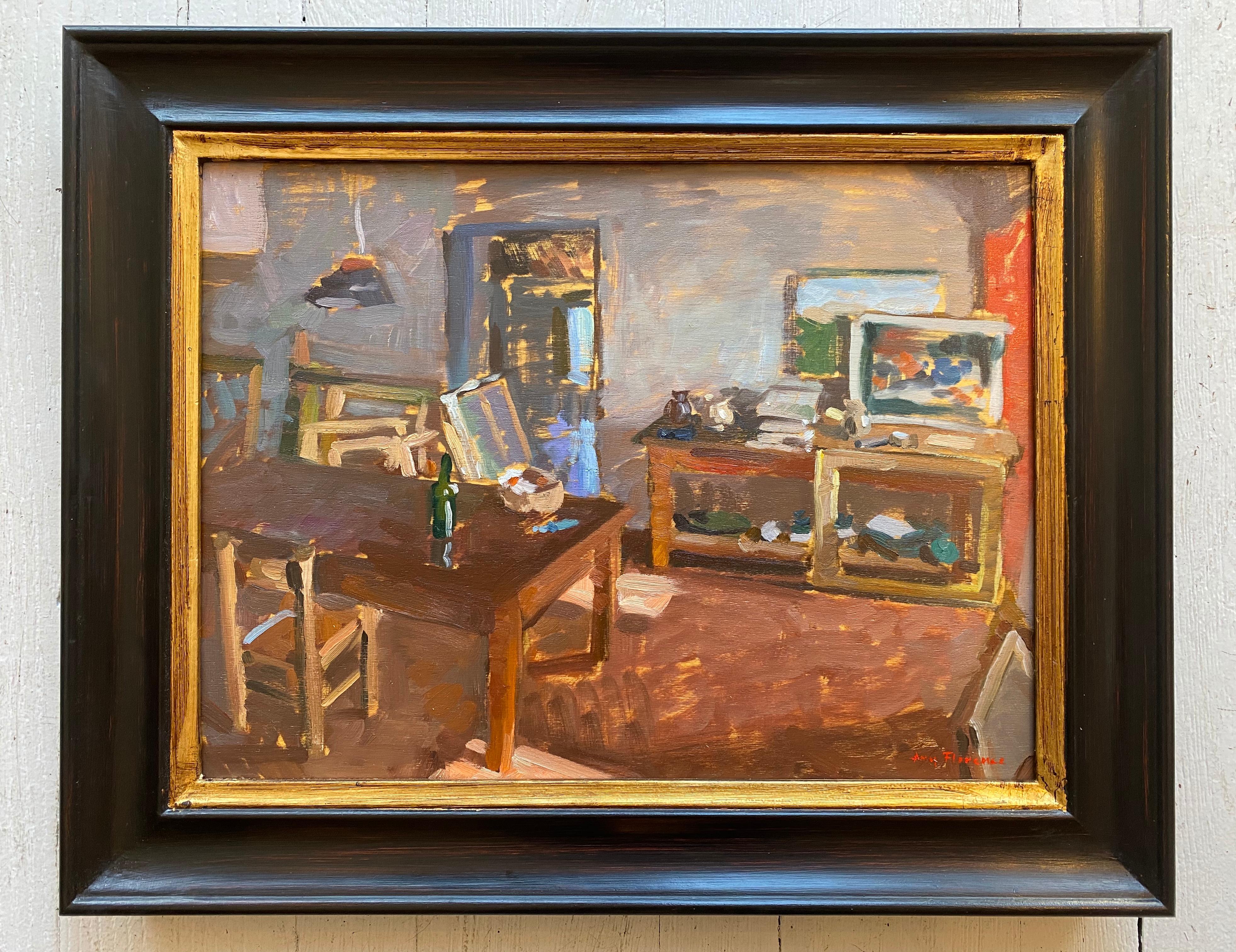 "Interior en Bens" óleo de la casa del impresionista estadounidense Ben Fenske
