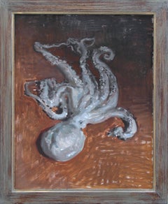 "Polpo" 2018 Oil painting, octopus study, english impressionist realist painter