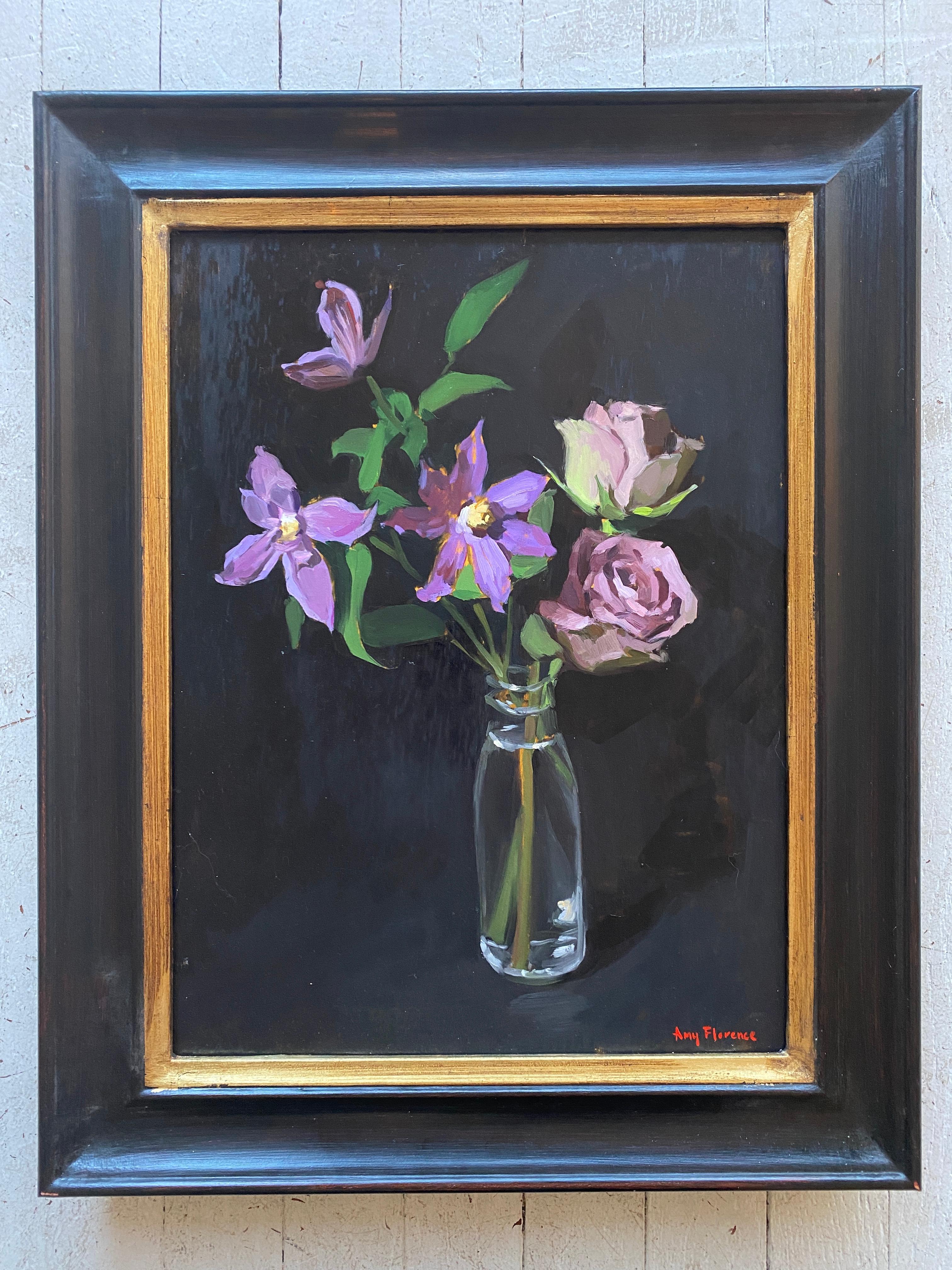 Fleurs violettes  - Painting de Amy Florence