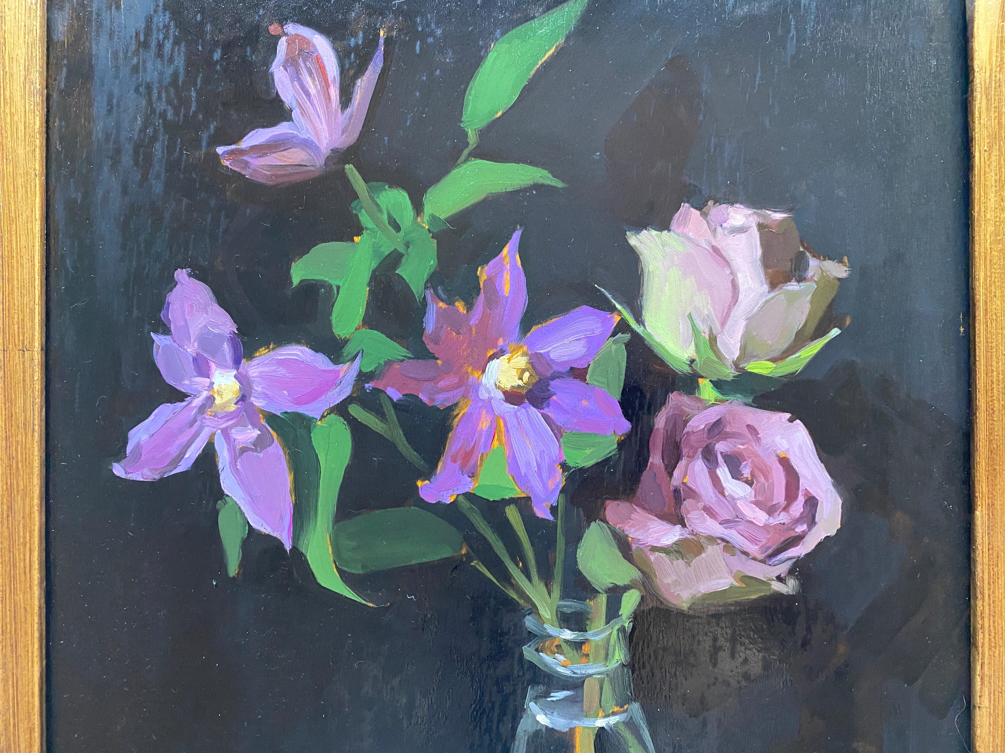 Purple Flowers  - Impressionist Painting by Amy Florence