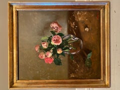 "Roses 1" Contemporary Impressionist still life from Florence, Italy