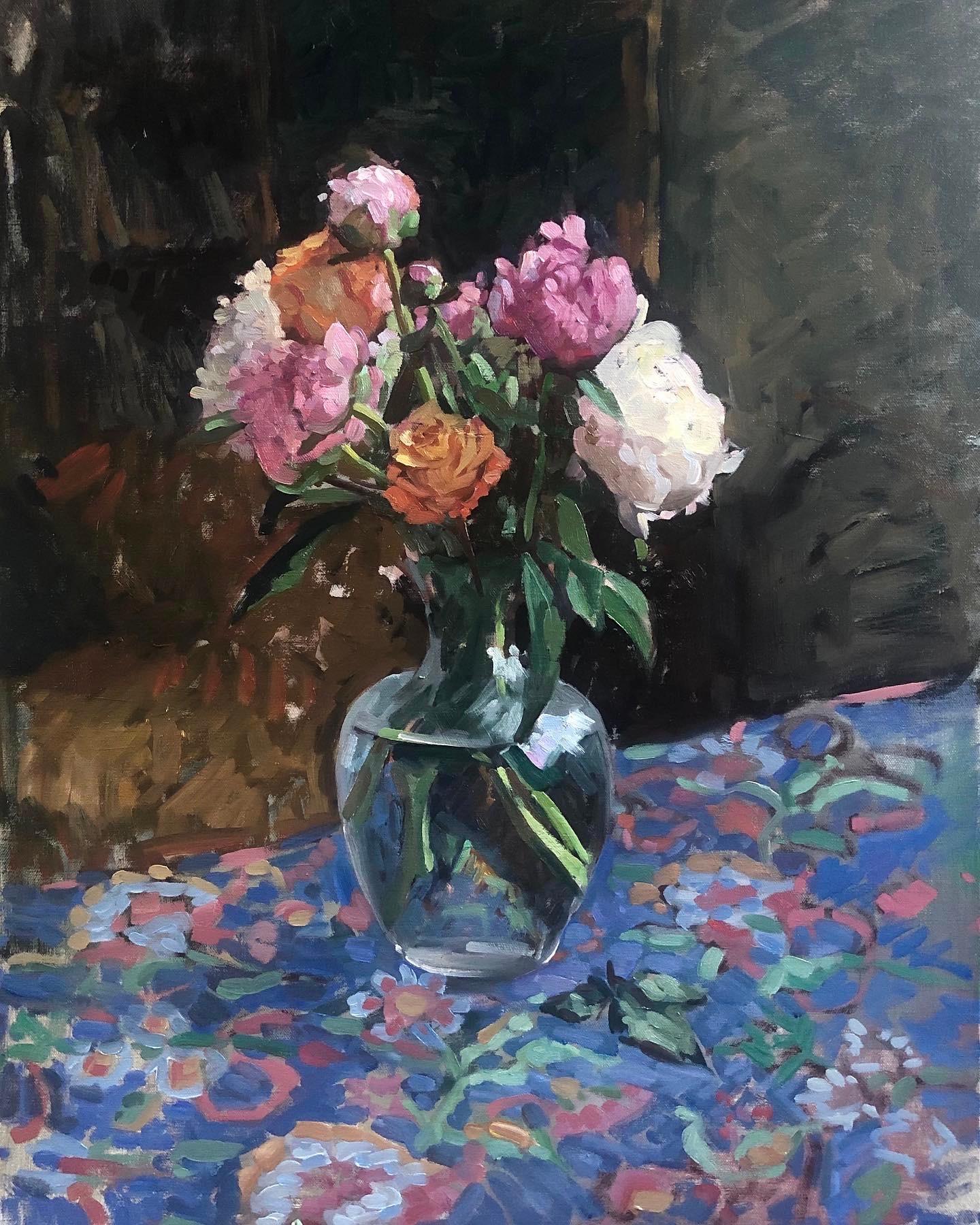 Amy Florence Still-Life Painting - Sant Ambrogio Flowers 