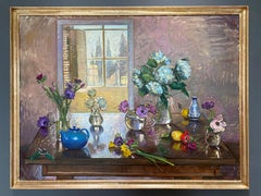 "Spring in the Studio" Impressionist still life with flowers in Florence, Italy