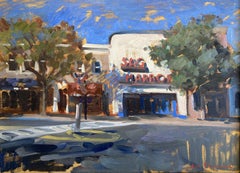 "The Cinema" Impressionist oil painting of Sag Harbor's Iconic Movie Theater