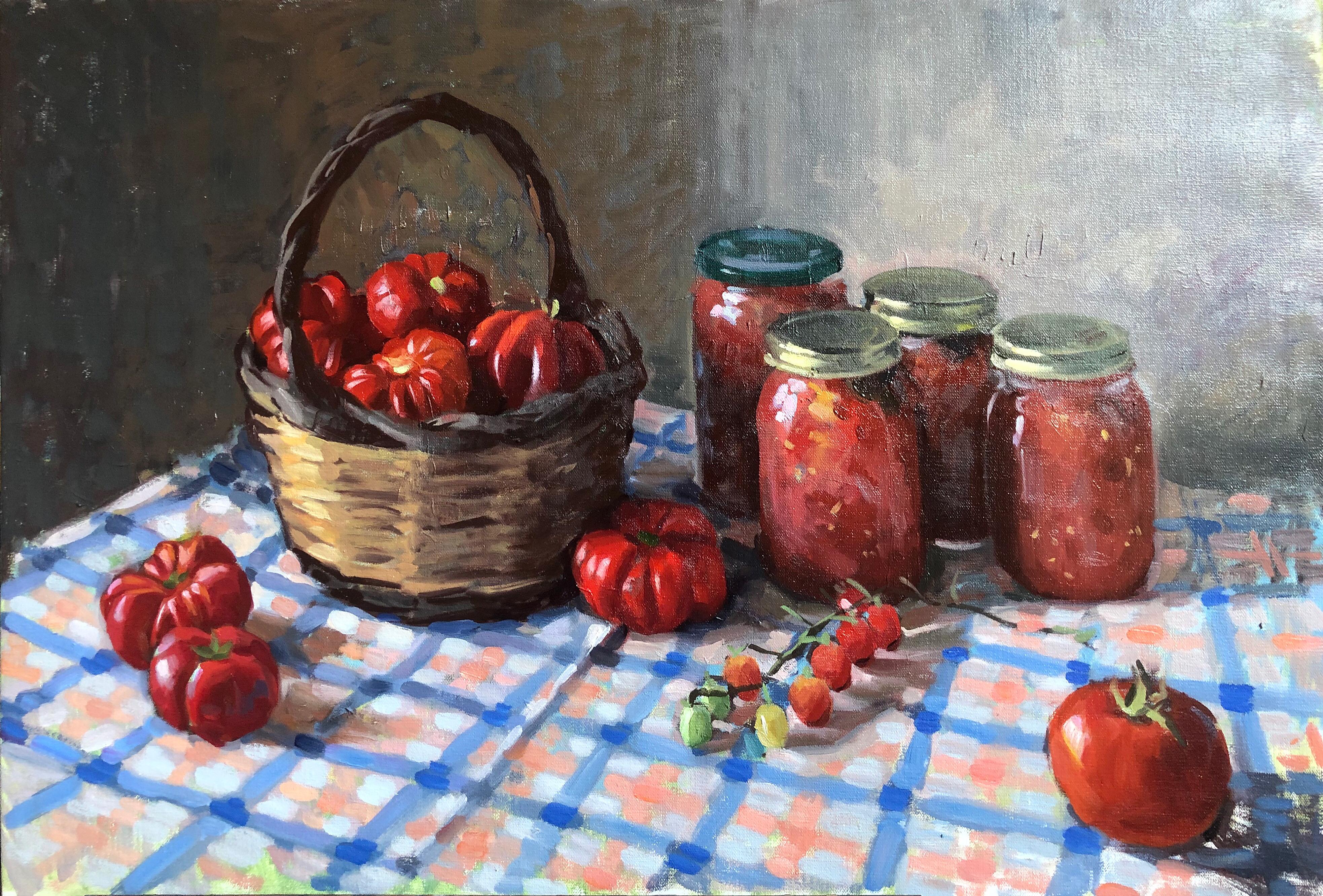Amy Florence Still-Life Painting - Tomatoes 
