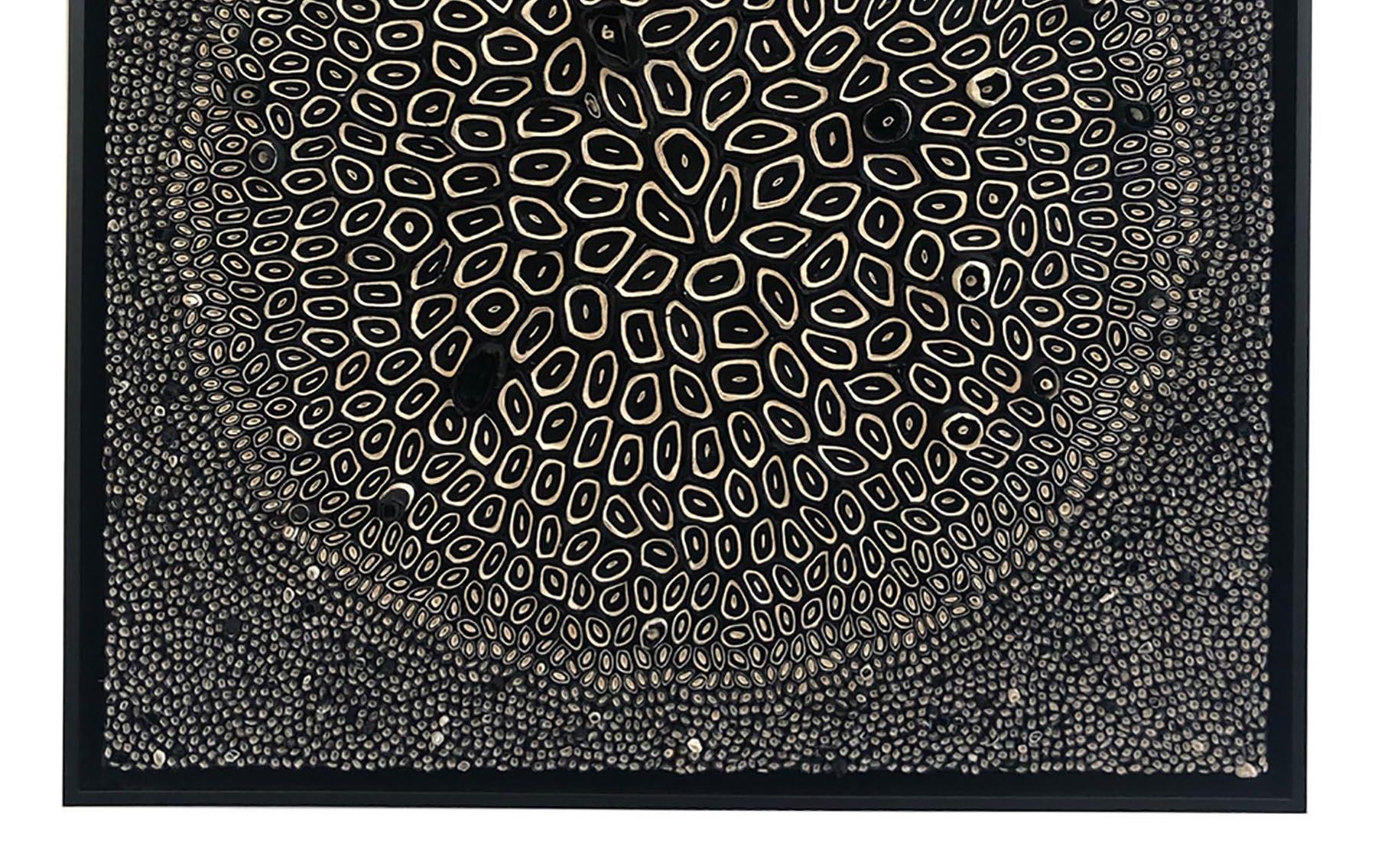 Black and White Square #11 dimensional paper piece - Contemporary Art by Amy Genser