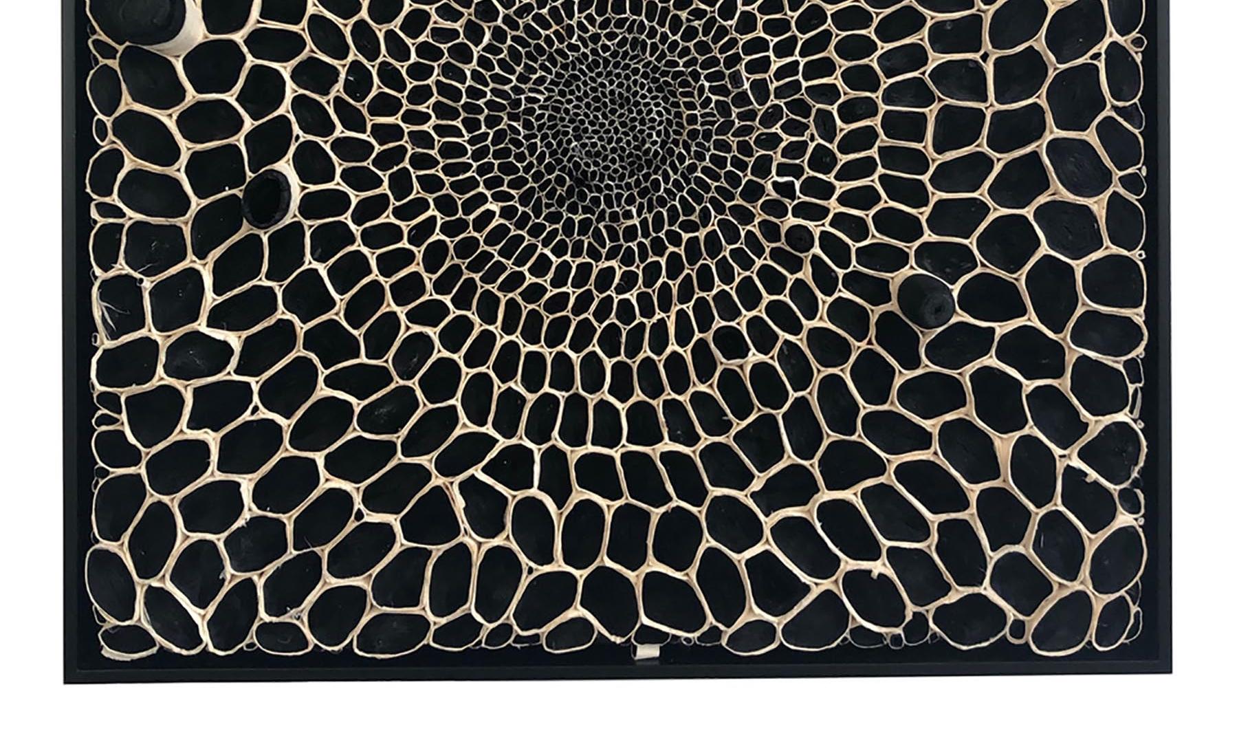Black and White Square #9 dimensional paper piece - Contemporary Art by Amy Genser