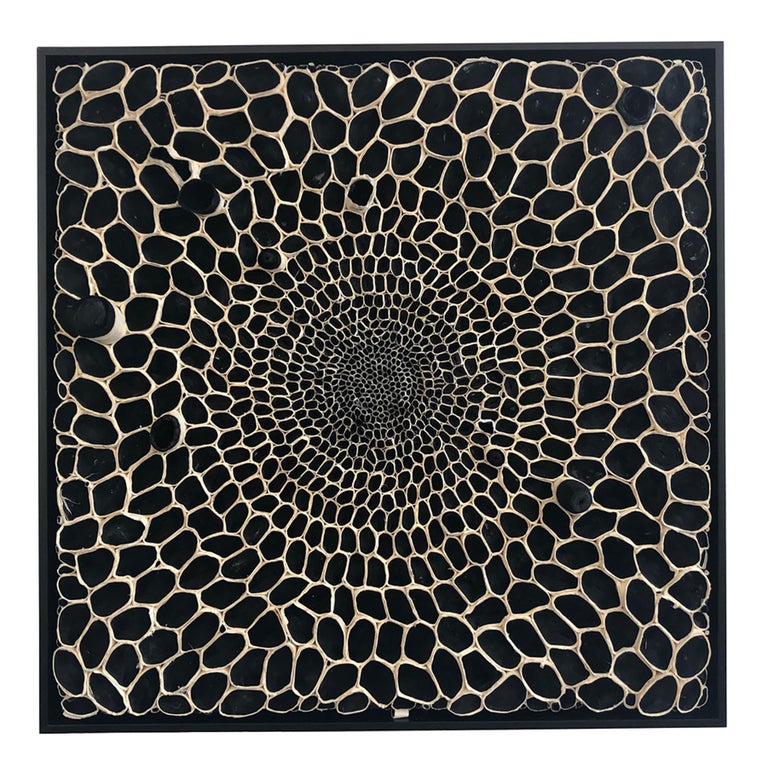 Black and White Square #9 dimensional paper piece - Art by Amy Genser