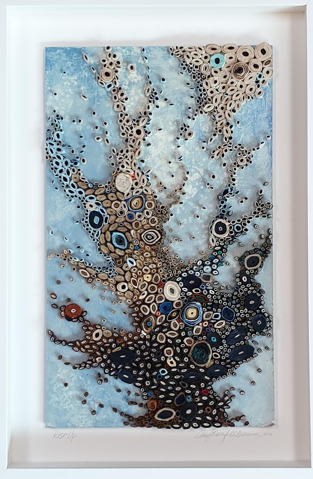 Rise Up - contemporary modern organic sculpture painting relief - Mixed Media Art by Amy Genser