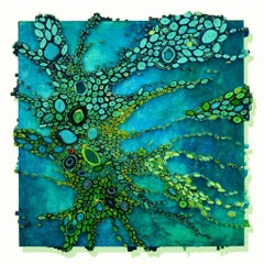 Sea Burst - contemporary modern organic sculpture painting relief