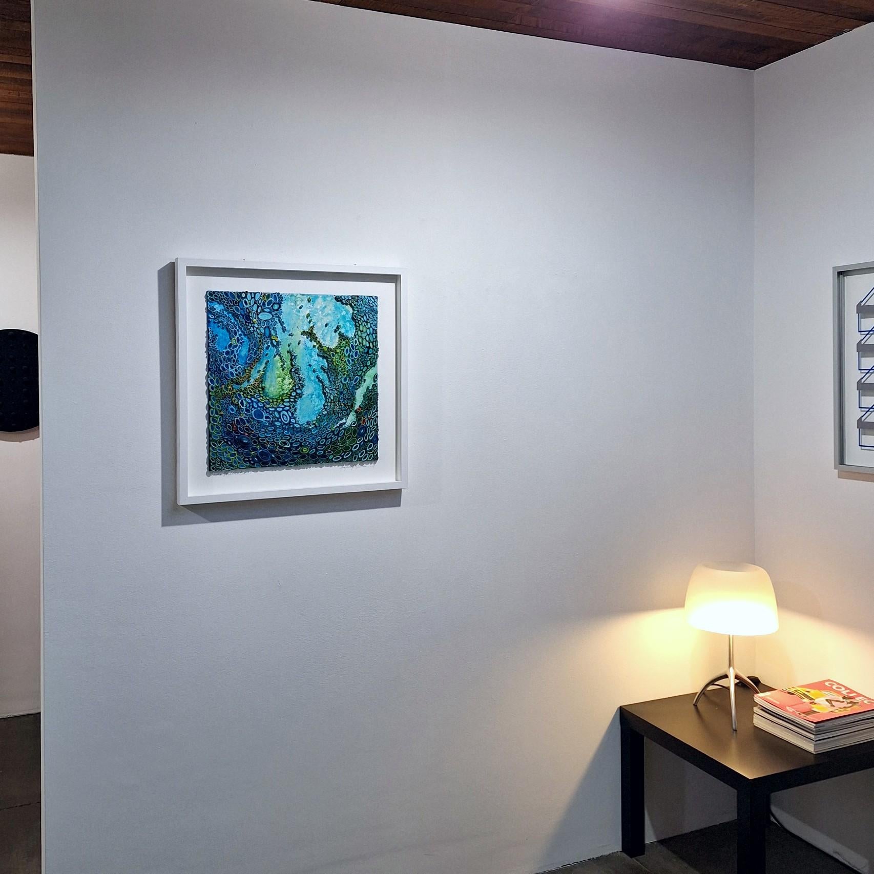 When in Doubt Go Blue #2 - scultura organica contemporanea moderna che dipinge in rilievo - Mixed Media Art Contemporaneo di Amy Genser