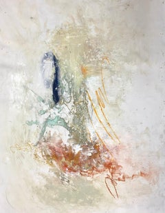 Moving Past Memory, Abstract Painting, Mixed Media Unstretched, Canvas, Signed