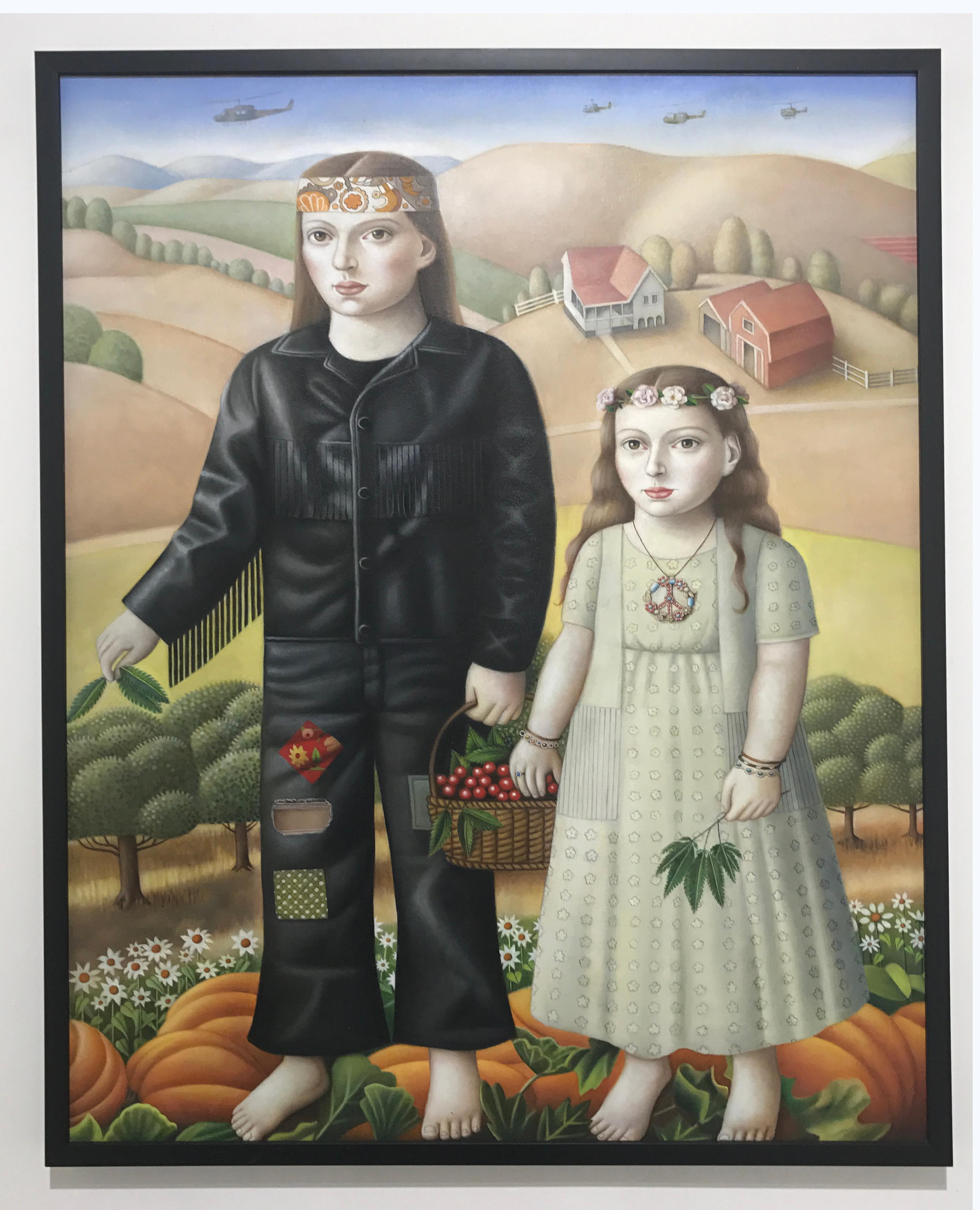 Amy Hill Portrait Painting - Couple with Plants