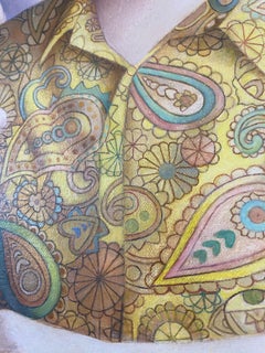 "Outdoor Restaurant" 24"x28" oil on canvas, signed on reverse