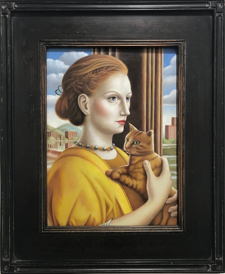 Amy Hill Woman With Cat Contemporary Renaissance Style