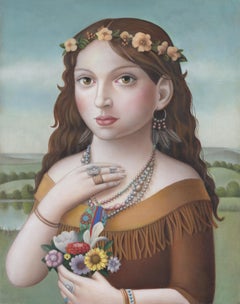 Young Woman with Flowers