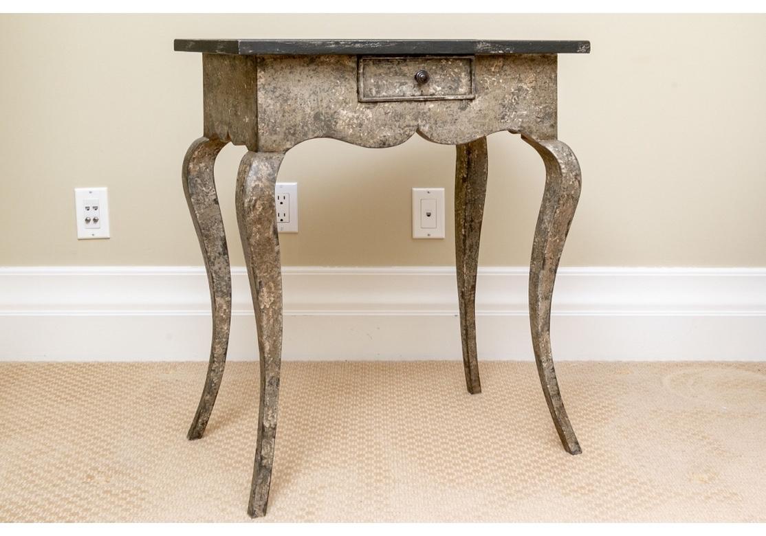 Amy Howard Collection Paint Decorated Country French Style Side Table For Sale 1