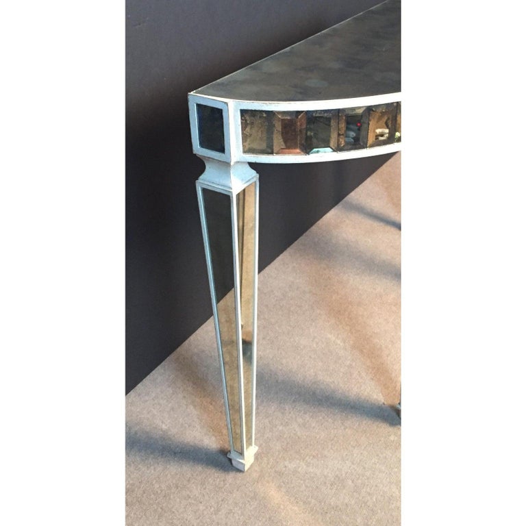 Amy Howard Mirrored Demi Lune Console Table For Sale At 1stdibs