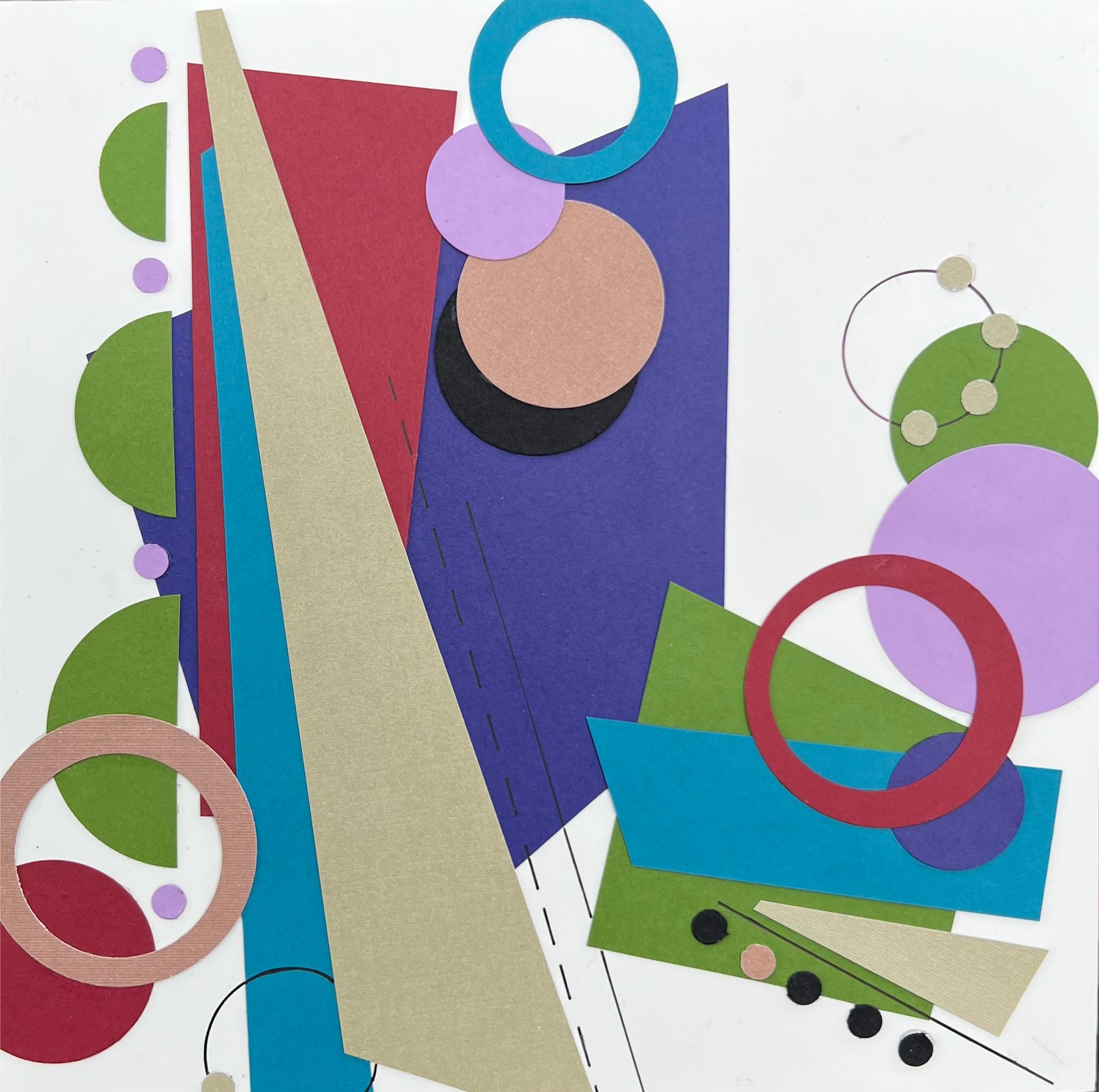 "Trampolino a molla" (2023) di Amy Hutcheson, Collage di carta, Astratto
