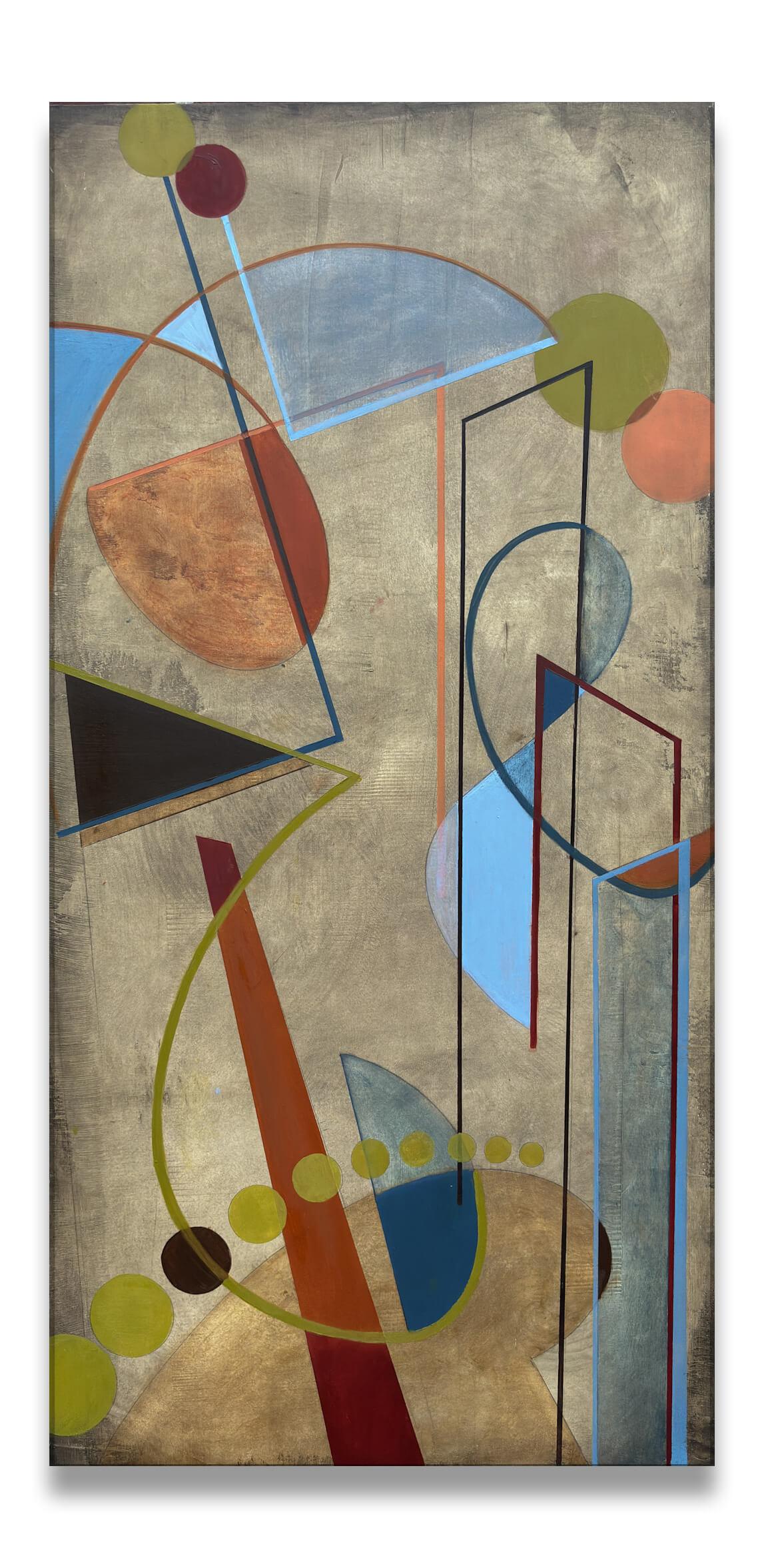 "La storia si attacca ai piedi" (2025) di Amy Hutcheson, pittura a olio astratta