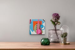 "Hopscotch to the Moon" (2023) by Amy Hutcheson, Paper Collage, Abstract