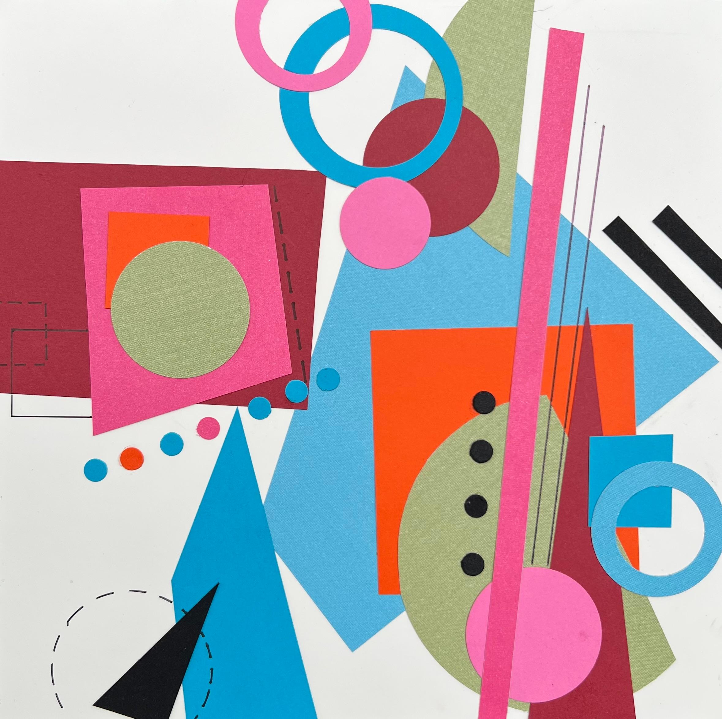 "Hopscotch to the Moon" (2023) di Amy Hutcheson, Collage di carta, Astratto
