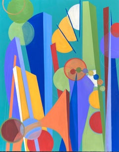 "Saltando sin Annette" (2023) de Amy Hutcheson, Pintura al óleo abstracta