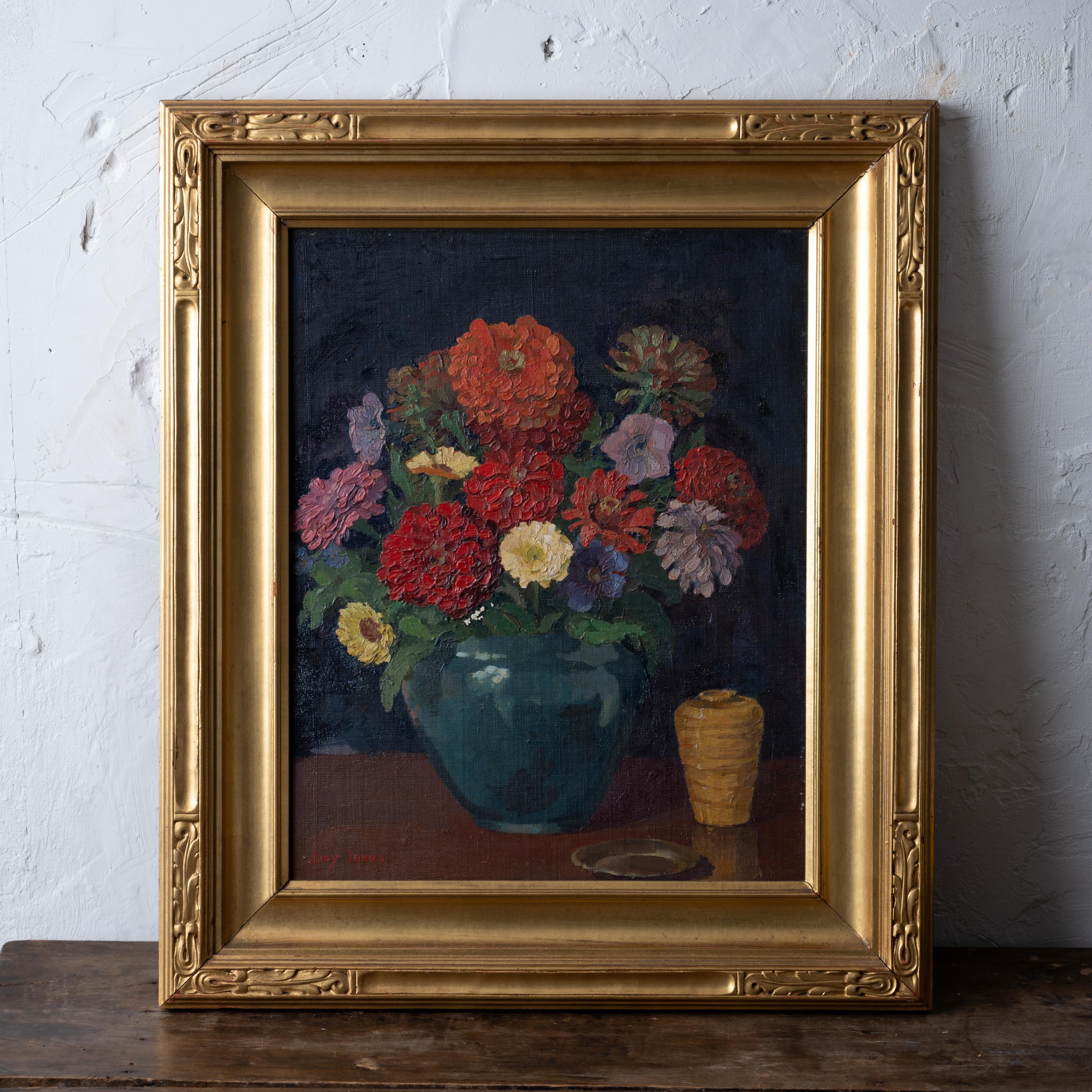 American Amy Jones (Frisbie) Still Life with Flowers For Sale