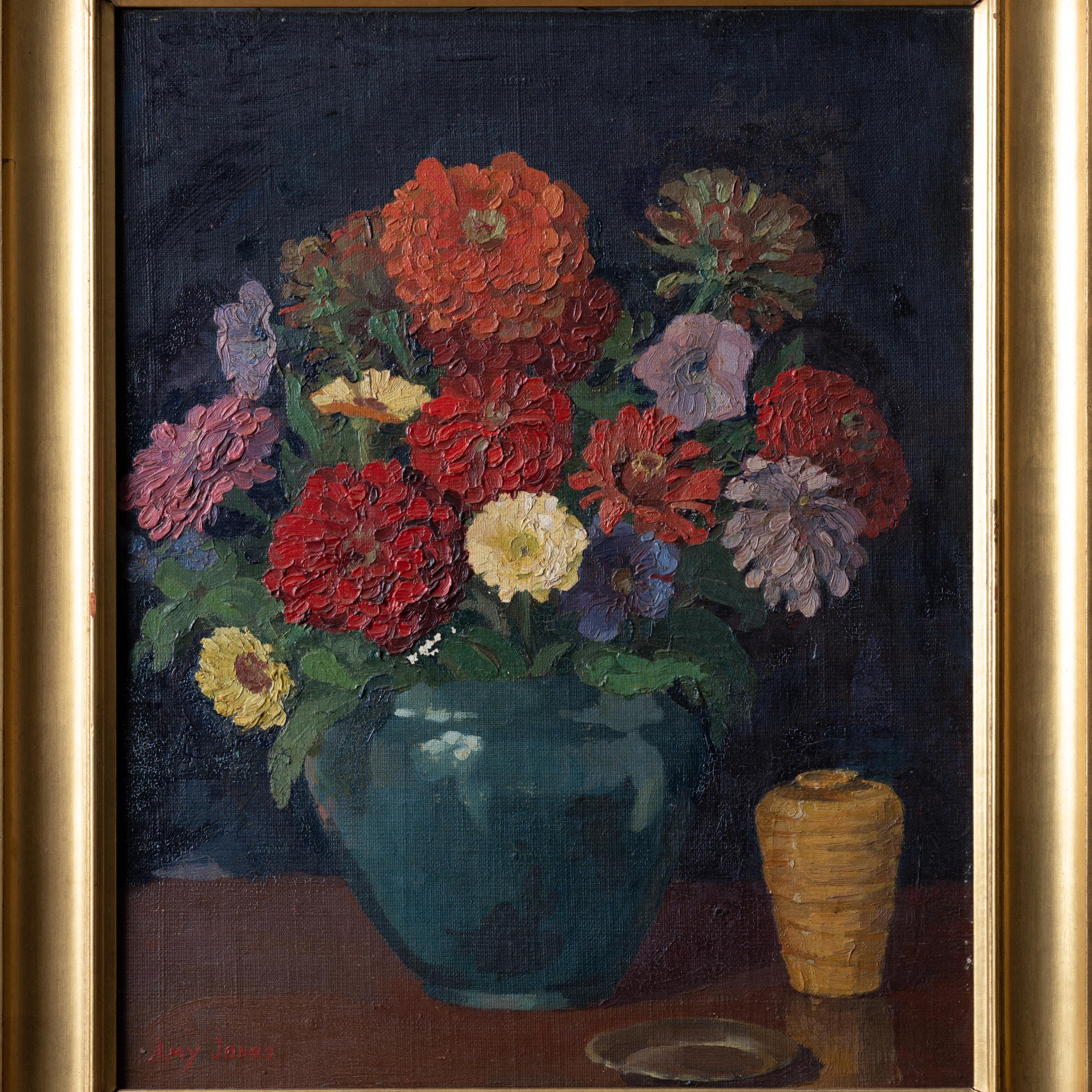 Amy Jones (Frisbie) Still Life with Flowers In Good Condition For Sale In Savannah, GA