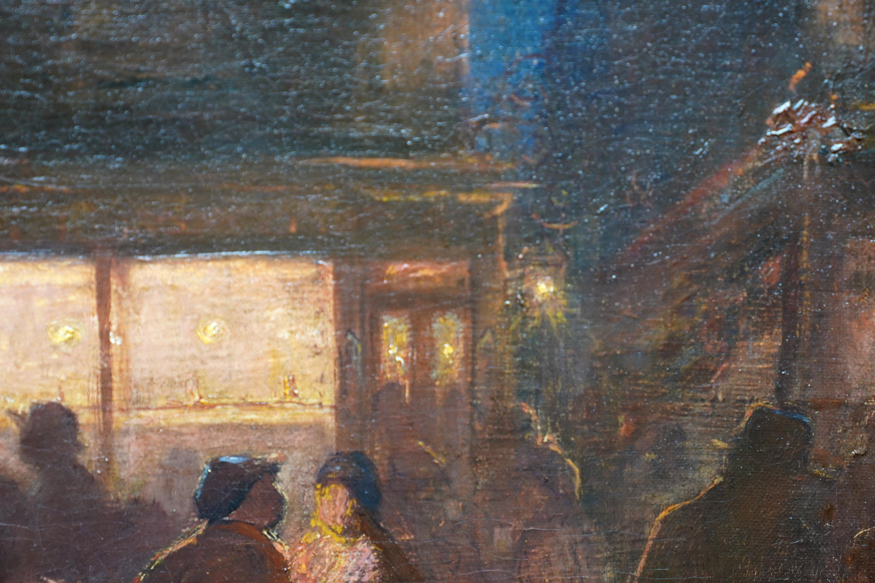 Portrait de famille sur le marché - Peinture à l'huile post-impressionniste britannique de 1914 en vente 3