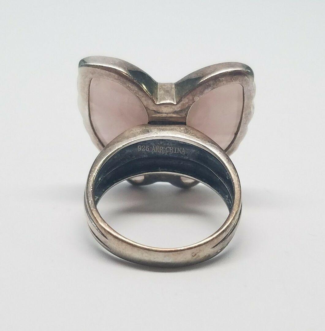 Amy Kahn Russell Carved Pink Quartz Butterfly Ring In Good Condition In Washington Depot, CT