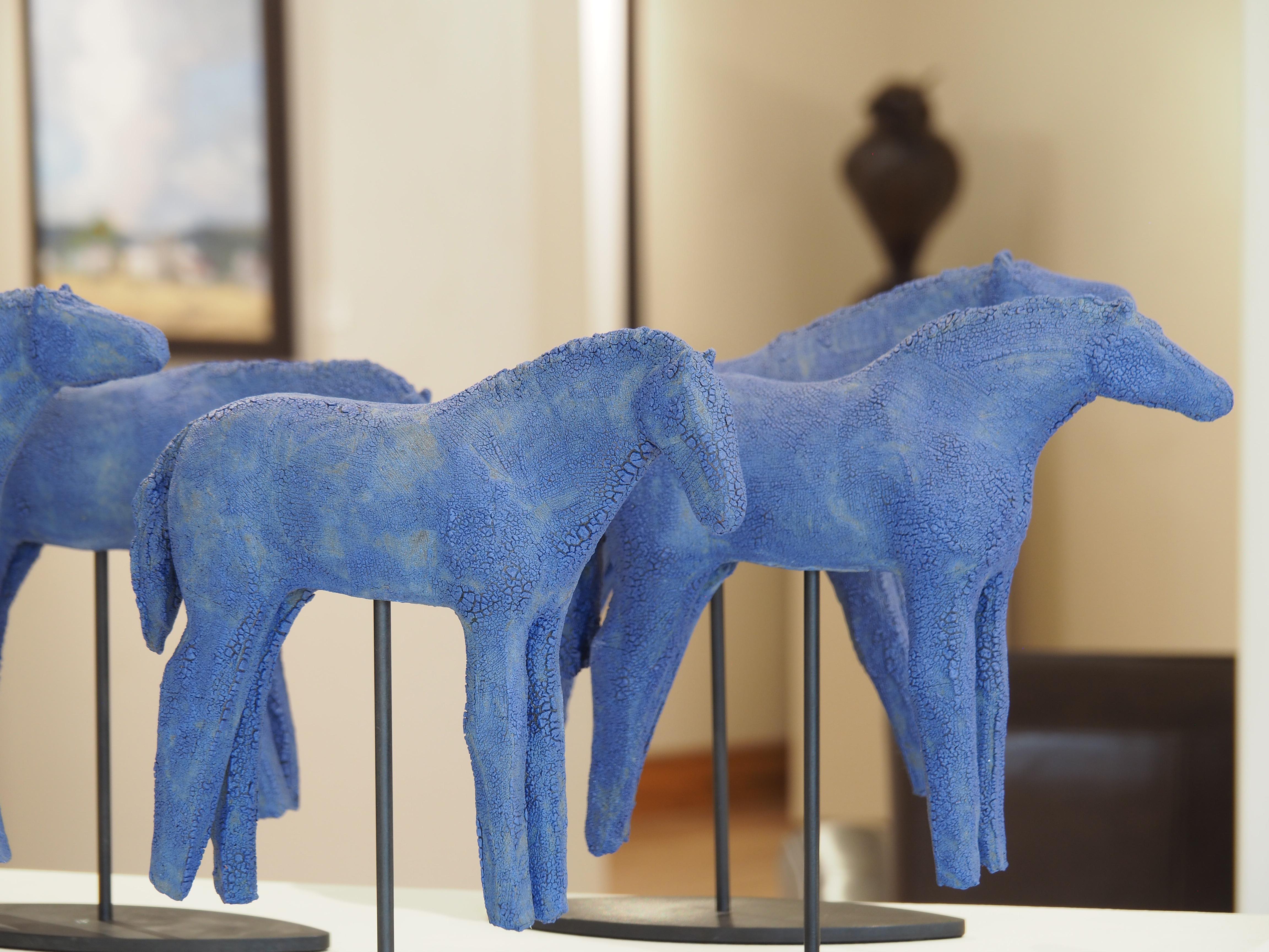 “The process of discovering the essence of a horse within the mud and transforming this into contemporary ceramic artworks remains my great joy and artistic passion.  With a nod toward ancient artifacts of countless civilizations, my sculptures