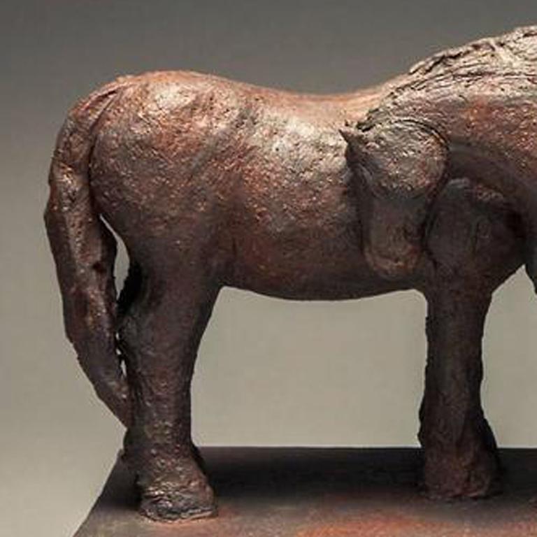 Companion - Horse Sculpture (horses, sculpture, ceramic)  - Gray Figurative Sculpture by Amy Laugesen