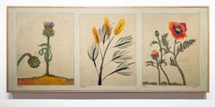 Triptyque II (Chardon, Roseau, Pavot) - Peinture originale d'Amy Lowry Poole