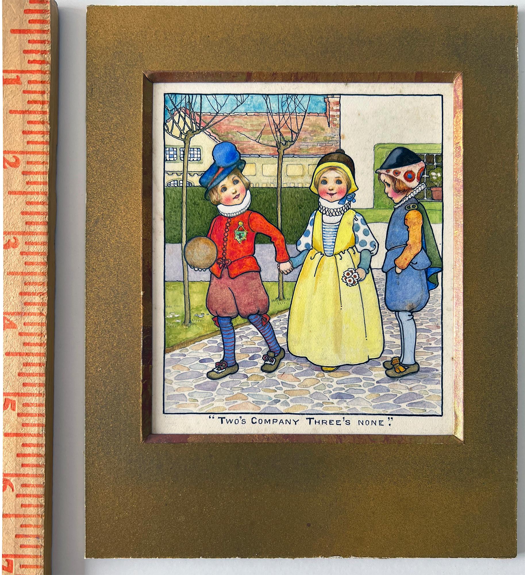 Three Children Book Illustration - Female Illustrator  - Turn of the Century  For Sale 3