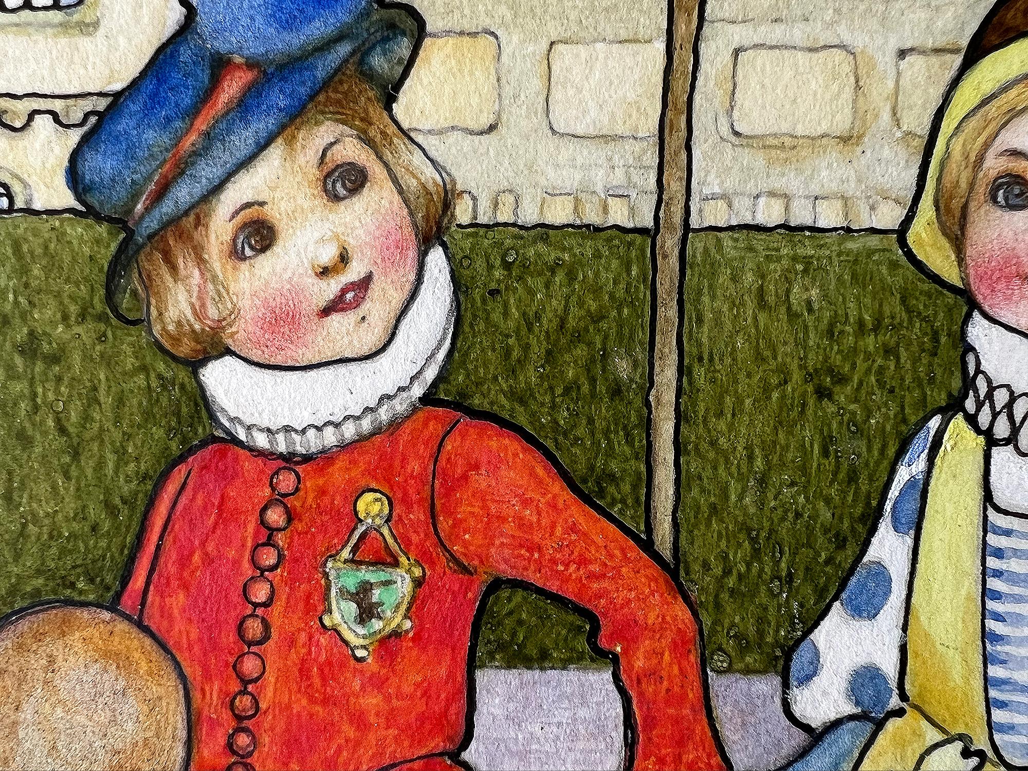 Drei Kinder-Buchillustration – weibliche Illustratorin  - Jahrhundertwende  im Angebot 5
