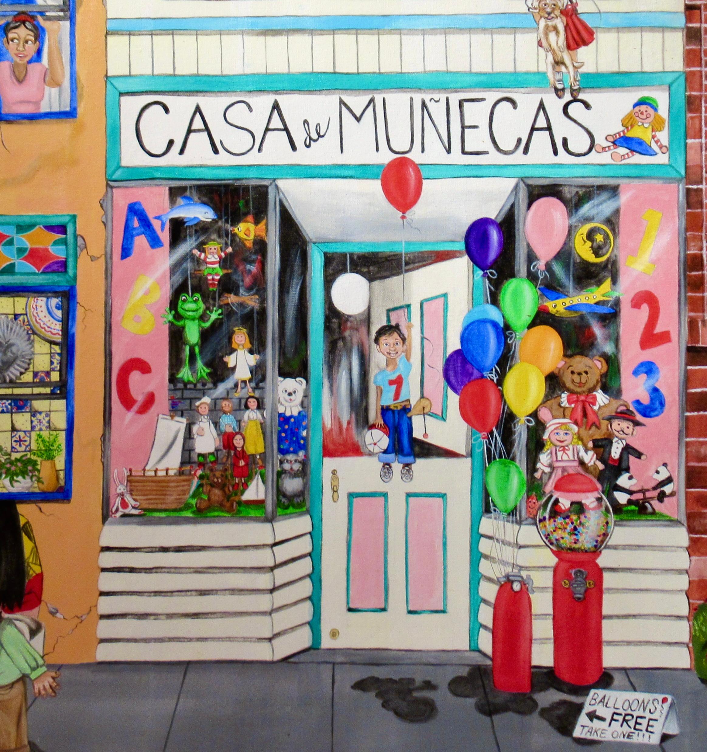 Casa de Munecas - Contemporary Painting by Amy Nelder 