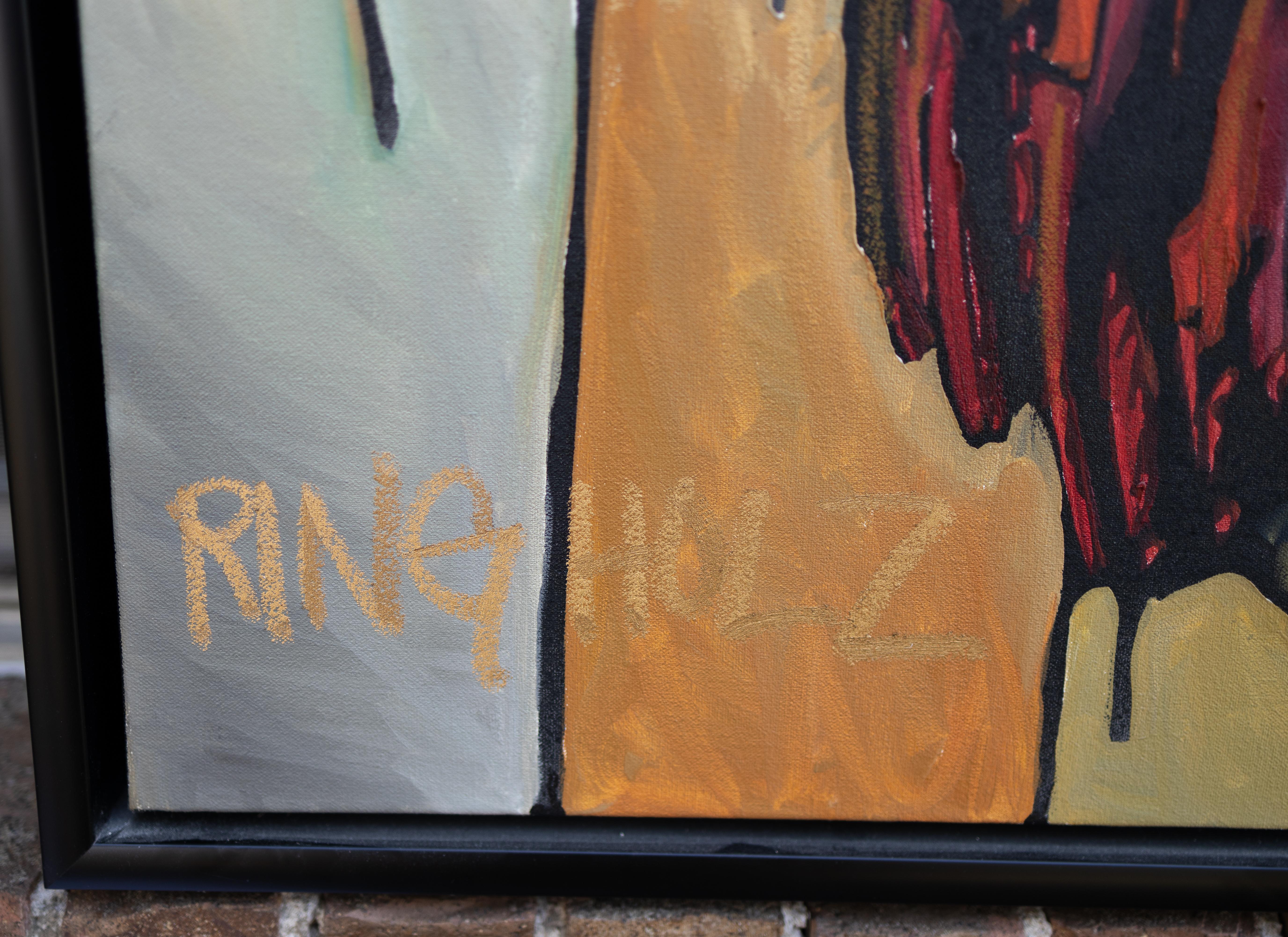 Fiero come un pavone - Animal Painting Nero di Amy Ringholz