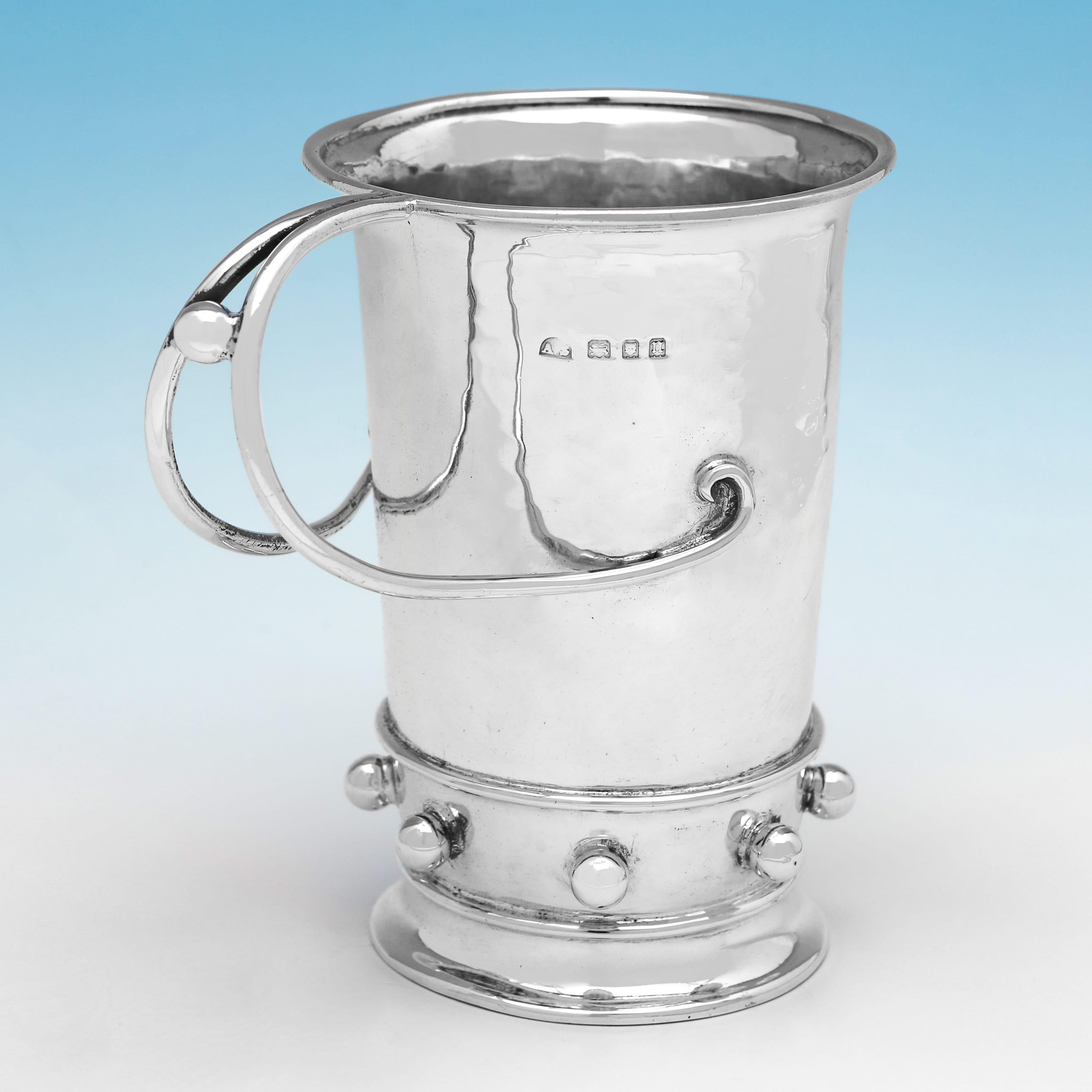 Arts and Crafts Amy Sandheim - Arts & crafts design sterling silver child's mug made in 1928