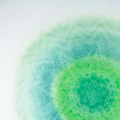 Revolution LIII - blue green intricate lacey lasercut abstract geometric circle