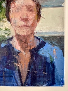 Self Portrait on Deck: Acrylic on Archival Paper, 11x7.5