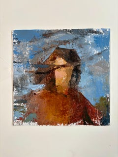 Windswept: Acrylic Portrait Painting on Canvas Panel, 8x8"